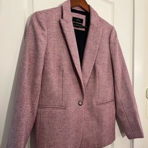 J. Crew Parke Blazer English Wool Herringbone Mauve Size 14